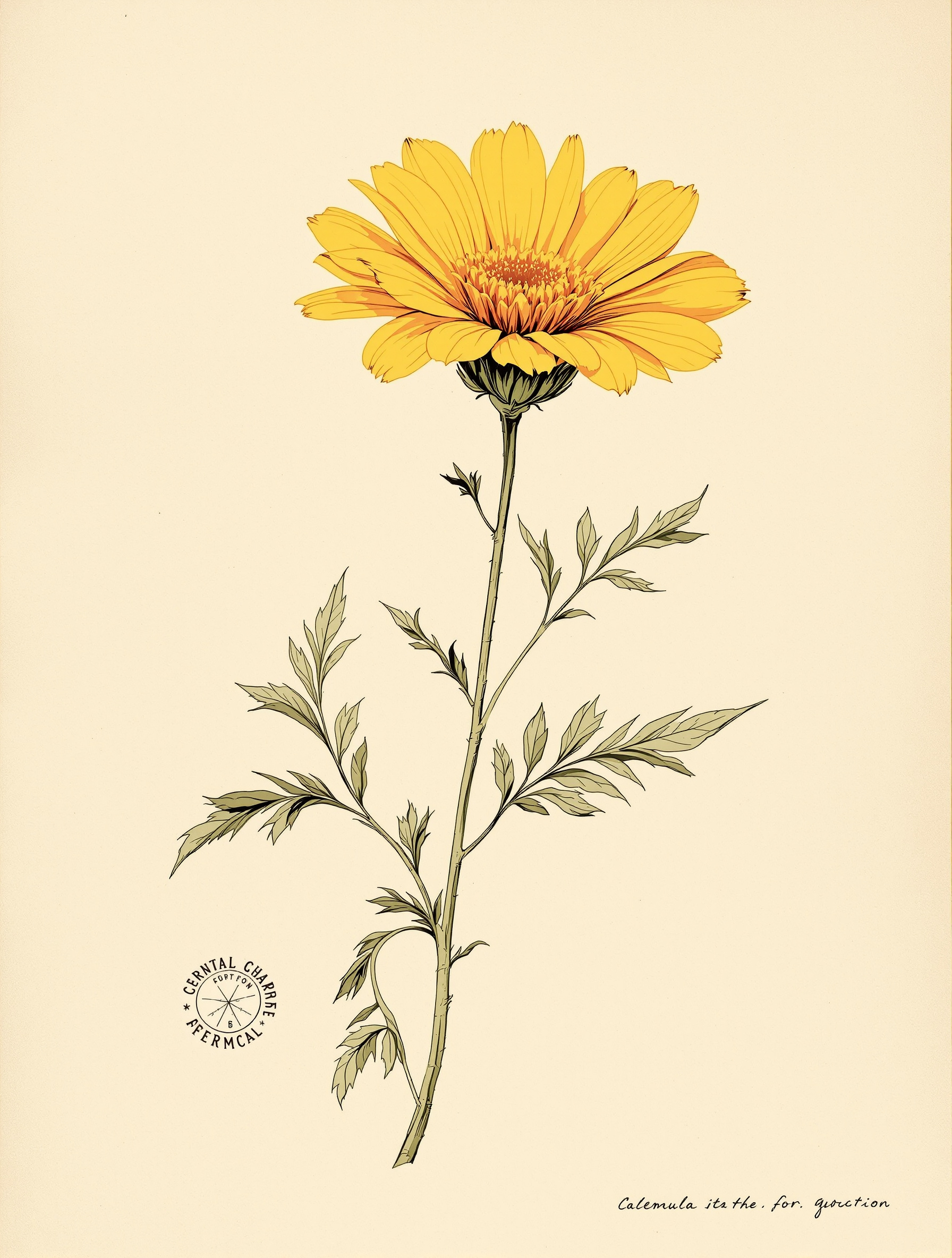 Planche botanique — Calendula officinalis